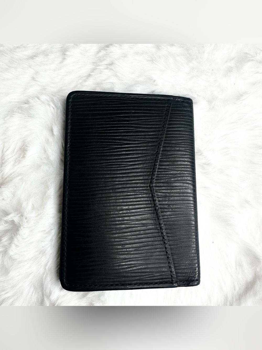 *LOUIS VUITTON* Black Epi Leather Pocket Organizer Card Holder Wallet - Picture 2 of 10